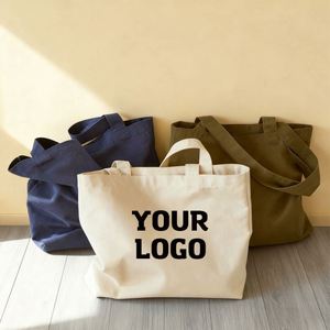 Bolsos de Moda con Letras, Bolsos de Hombro de Lona de Algodón para Mujer con Bolsillo para Clases y Trabajo, Regalos Promocionales Personalizados - Product Image 1