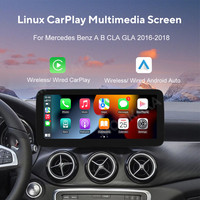 Mookaka 12,3 pulgadas Linux CarPlay para Mercedes Benz A B CLA GLA 2016-2018 Audio coche Radio pantalla táctil radio navegación GPS