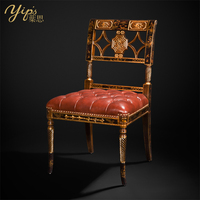 Chaise d'appoint en bois massif de style chinoiserie Yips LD-1203-0756, motif paysage peint à la main, design antique moderne du milieu du siècle, pour salle à manger