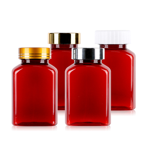 Botella de cápsulas cuadrada roja de 150 ml, personalizada, envase farmacéutico de plástico PET para productos de salud con tapa de rosca. - Product Image 6