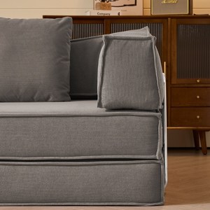 Sofá <span class=keywords><strong>de</strong></span> <span class=keywords><strong>suelo</strong></span> plegable modular gris minimalista para sala <span class=keywords><strong>de</strong></span> estar, dormitorio, apartamento y Villa, cómodo diseño <span class=keywords><strong>de</strong></span> silla perezosa - Product Image 4