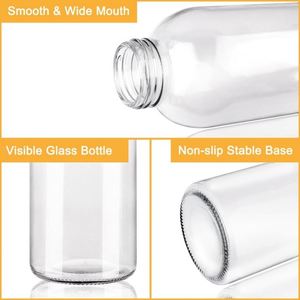 Bouteille d'eau de camping en verre borosilicate transparent haute qualité avec logo personnalisé, écologique, résistante à l'ébullition, avec revêtement anti-corrosion - Product Image 4