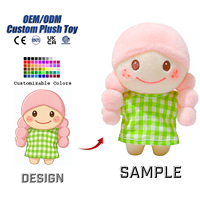 Boneka Gadis Lucu Kustom, Boneka Kapas Kawaii dengan Pakaian, Mainan Boneka Lembut, Gantungan Kunci Boneka, Grosir OEM ODM