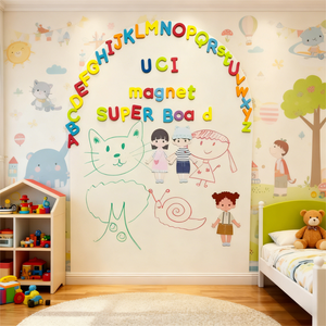 Pizarra Blanca Infantil con Adhesivo Magnético Removible de Fieltro, Pizarra Blanca, Pizarra Negra - Product Image 6