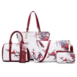 Handbag Brands 6 In 1 Set Designer Bag Large The Tote Bag Women Shoulder Bag Vegan Leather Ladies Print Handbag For Women