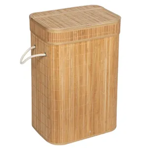 Multifunctional Eco-friendly Bamboo Laundry Basket Bathroom Waterproof Clothes Storage Basket With Lid