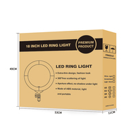 Anneau lumineux LED de 18 pouces avec support de téléphone, grand éclairage d'appoint pour maquillage et diffusion en direct, trépied pliable de 2 m, éclairage photographique
