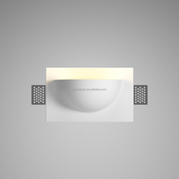 Applique murale LED moderne 3000K blanc chaud, design semi-circulaire en forme d'œil avec gypse blanc pour salon, chambre à coucher, bureau à domicile