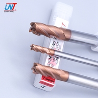 UNT carbure monobloc longue longueur Fresa CNC outils de coupe HRC65 4 cannelures rayon d'angle fraise en bout pour métal dur