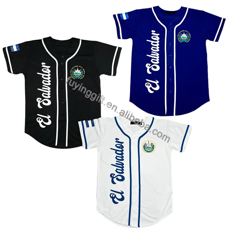 Camiseta de béisbol personalizada con nombre personalizado de México, Guatemala, Puerto Rico, Honduras, El Salvador, Bandera de Nicaragua