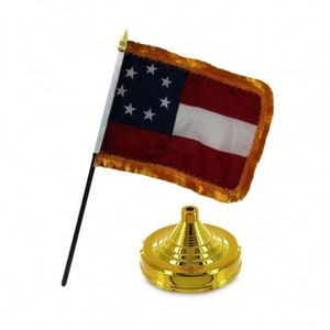ธงตั้งโต๊ะแบบสองด้านพิมพ์ลายคุณภาพสูงสไตล์อเมริกัน พร้อมพู่ห้อยและฐานโลหะสำหรับตกแต่งสำนักงาน ขายส่ง - Product Image 3