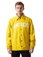 Vente en gros Logo personnalisé veste d'entraîneurs pour hommes en violet grande taille coupe-vent avec placement de logo avant