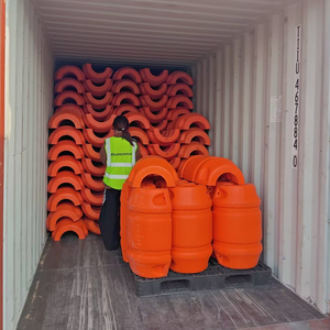 HDPE materiaal drijvende boom oranje slangbuis boeien maritieme barrière UV-bestendig baggerwerk toepassing transport van pijpleiding drijvers - Product Image 4