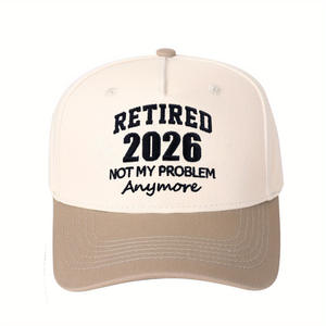 Casquette de baseball brodée transfrontalière RETIR2026 pour <span class=keywords><strong>AliExpress</strong></span>, casquette de camionneur à 5 panneaux, en coton lavé, ajustable, avec lettres - Product Image 2