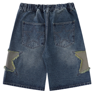 New Arrival Streetwear Patch Embroidery <strong>Men's</strong> Denim <strong>Shorts</strong> with Unique Chrome Heart Design Pants High Quality <strong>Men</strong> <strong>Short</strong> <strong>Jeans</strong> - Product Image 2