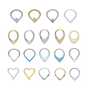 Anneaux de <span class=keywords><strong>piercing</strong></span> pour le <span class=keywords><strong>nez</strong></span> en titane ASTM F136, forme goutte d'eau, 16G, anneaux clicker segmentés, 8mm 10mm, bijoux de <span class=keywords><strong>piercing</strong></span> pour le corps et la <span class=keywords><strong>narine</strong></span> - Product Image 1