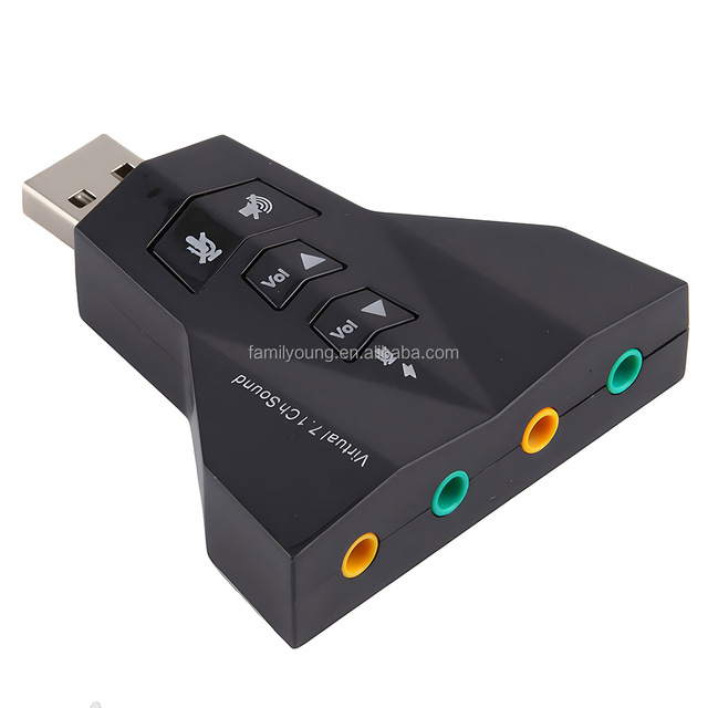 External Virtual 7.1 3D USB Sound Audio Card Adapter Dual Microphone Dual Audio Card for PC Laptop