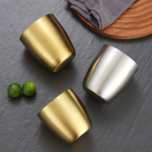 Cangkir minum restoran, gaya Korea Stainless steel lapisan tunggal cangkir logam untuk anak-anak dan dewasa dapat digunakan kembali - Product Image 6