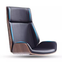 Chaise de bureau ergonomique moderne confortable chaise de patron pivotante en cuir PU pour l'utilisation de la conférence de jeux à domicile-une chaise d'ordinateur tournante