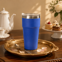Bouteille d'eau durable et portable de 16 oz, tasse de voyage en acier inoxydable à double paroi, thermos de voiture empilable avec technologie sous vide