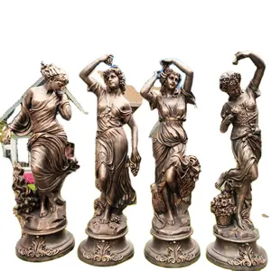 欧洲四季女神玻璃钢雕塑描画金铜铸铜西方雕塑