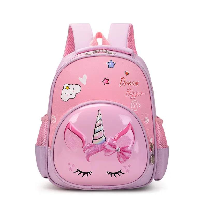 China 3D kids girls Cartoon school backpack in unicorn design Lovely Children's book Bags for girls school