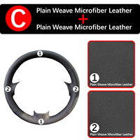 Housse de volant de voiture en cuir microfibre personnalisable pour KIA RIO 2011-2014 cousue à la main en cuir de fibre de conception de sport