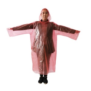 Yokoo Portable Compact <b>Raincoat</b> <b>Long</b> Sleeve Hooded Adult Disposable Plastic Outdoor Use Large Size - Product Image 4