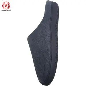 Customized Logo OEM Fuzzy Rubber TPR Outsole Slippers Coral Fleece Warm Winter House Flat Men's Slippers For Men