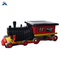 Structure de jeu gonflable de grande taille sur le thème du train vintage LilyToys pour les fêtes en plein air et les terrains de jeux pour enfants