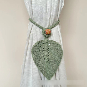 Macrame rèm cửa Tie trở lại Boho trang trí nội thất Bohemian rèm cửa handmade dây macrame lá Tie trở lại - Product Image 2