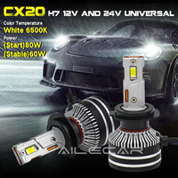Bombilla LED para Faros Delanteros CX20 H7, 12V 24V Universal, 60W 5500LM 6500K, H1 H7 H8 H9 H11 9005 9006 9012, Iluminación Automotriz