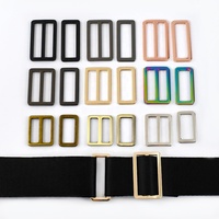Meetee AP264+F4-4 16-50mm Boucles coulissantes colorées en alliage, accessoires de quincaillerie pour sangle de sac à main, boucle à trois glissières, anneau carré réglable