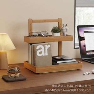 Wooden Double Layer Sliding Cabinet <b>Storage</b> Rack Under Sink Removable Organizer <b>For</b> <b>Kitchen</b> Bathroom - Product Image 2