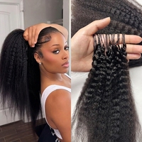 Extensions de cheveux humains Remy au crochet de 30 pouces, double trame, sans nœuds, pré-séparées, lisses crépus, nœuds invisibles, toutes utilisations