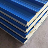 Panneaux sandwich en laine de roche ignifuges et isolants thermiques GUANGQIA OEM, panneaux sandwich en métal pour revêtement extérieur, laine de roche pour toiture extérieure