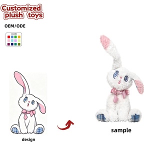 Peluche personnalisée OEM/ODM en forme de <span class=keywords><strong>lapin</strong></span> avec chapeau de renne et pull d'ours - <span class=keywords><strong>Lapin</strong></span> en peluche sur le thème de l'hiver pour cadeaux - Product Image 3