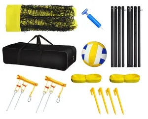 Freiluft-Strand-Volleyball-Set tragbares Volleyball-Netz-Ständersystem auf Gras