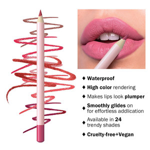 Matite Labbra Vegane Cremose Marroni a Prova di Sbavature OEM, Matita Contorno Labbra Rosa, Matita Delineatore Labbra Private Label - Product Image 4