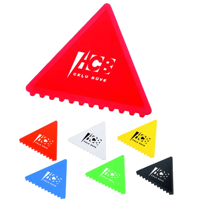 customizable promo plastic triangle shape novelty car ice scraper YC1044
