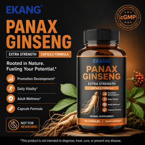 Capsule de complément alimentaire à base de plantes Panax Ginseng Extra Naturel, fabriquée aux États-Unis, pour adultes - Product Image 1