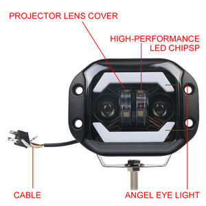汽车发光二极管聚光灯5英寸齐平安装吉普卡车越野4X4越野车6000K 12V DRL发光二极管前灯驾驶工作灯 - Product Image 5