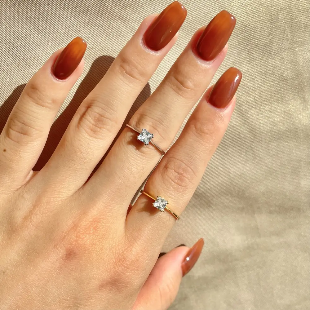 925 Sterling Silver Mosang Fine Ring Girls Japan and South Korea Fashion Light Luxury Ring Ins Niche Design Senior Sense Ring