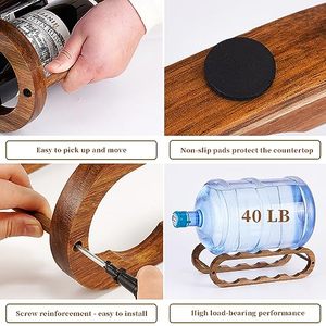 Range-bouteilles et organiseur de bouteilles d'eau 2 en 1 pour armoire et comptoir - Réglable en 2 tailles (Bois d'acacia 2 niveaux) - Product Image 4