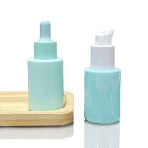 30ml Cosmetic Dropper Glass Bottles Flat Shoulder <b>Clear</b>/frosted Glass LotionEssential Oil Glass Dropper 1oz Pump Cosmetic Bottle - Product Image 3