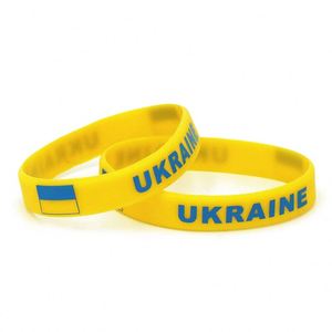 Pulsera de Goma con la Bandera Nacional de Ucrania, Brazalete Deportivo de Fútbol Amarillo, Pulseras y Brazaletes Elásticos de Silicona, Regalos - Product Image 6