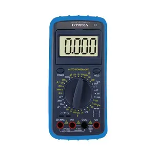 Multimeter 1/2 digit DT9203A dengan bel frekuensi tes kapasitansi desain Anti bakar perlindungan penuh