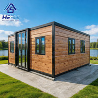 Casa Contenedor Prefabricada Expandible de 40 y 20 Pies, Venta al por Mayor, 1, 2, 3, 4, 5 Dormitorios, Cocina Plegable, Casa Modular Tipo Cabaña