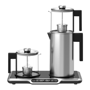 Hotsy Máy pha trà thủy tinh borosilicate cao 1.7L + 1.2L máy pha trà điện-Thổ Nhĩ Kỳ-Máy pha trà Ấm đun nước điện với máy đo nhiệt độ - Product Image 1