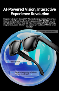 แว่นตาอัจฉริยะรุ่นใหม่ W610T กล้องวิดีโอ HD ถ่ายทอดสด แปลภาษาแบบเรียลไทม์ สนทนาด้วย AI เล่นเพลงได้ ชาร์จแบบมีสาย เลนส์สามแบบ - Product Image 6